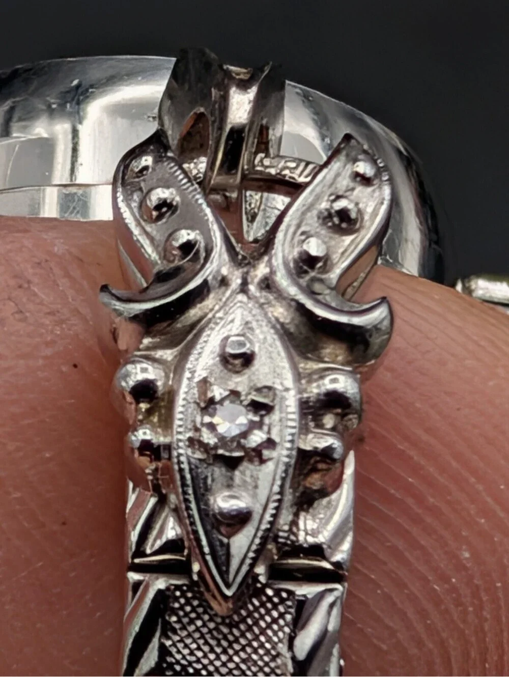 Vintage Omega Ladymatic 14K White Gold Watch Diamond Lugs Speidel Band Runs